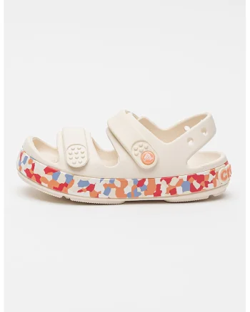 Sandale cu velcro Glow Confetti, Crem