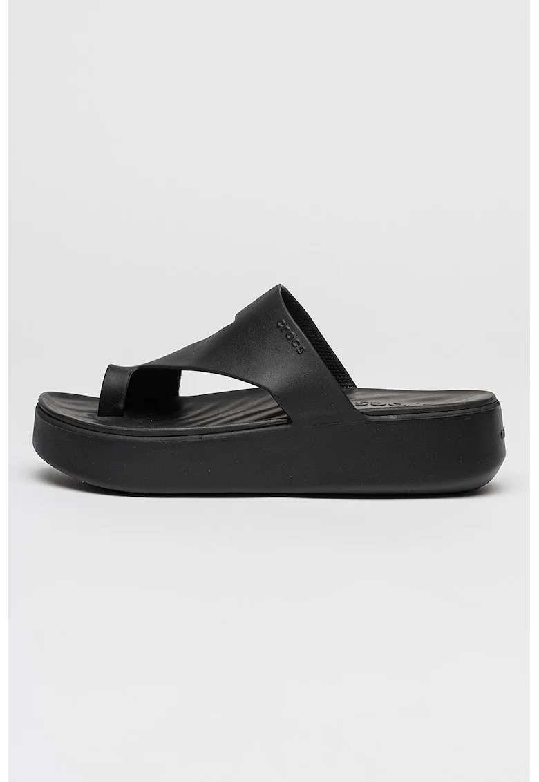 Papuci wedge Getaway, Negru
