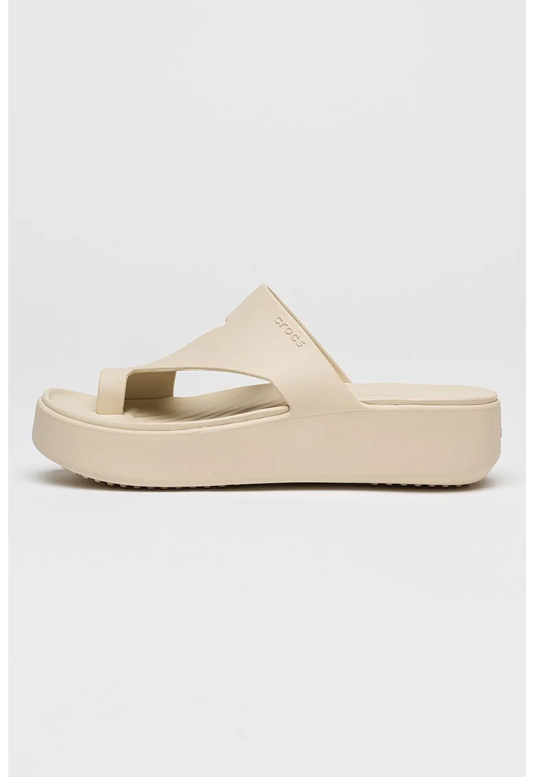 Papuci wedge Getaway, Bej deschis