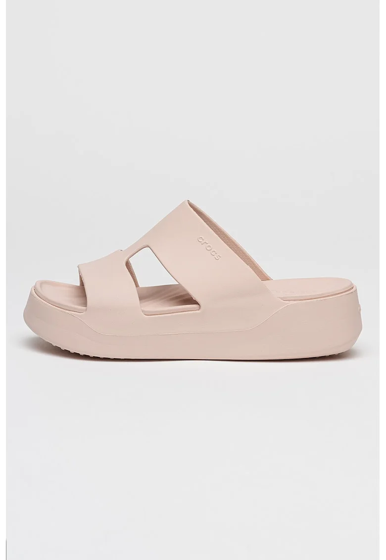 Papuci flatform cu decupaje Getaway, Roz