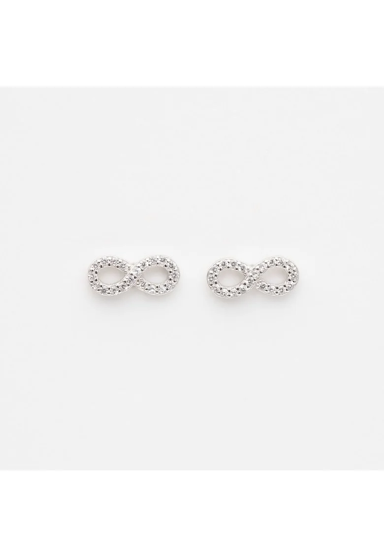 Cercei Argint  design infinit, cristale Zirconia, 1.33g