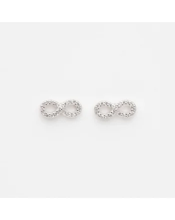 Cercei Argint  design infinit, cristale Zirconia, 1.33g