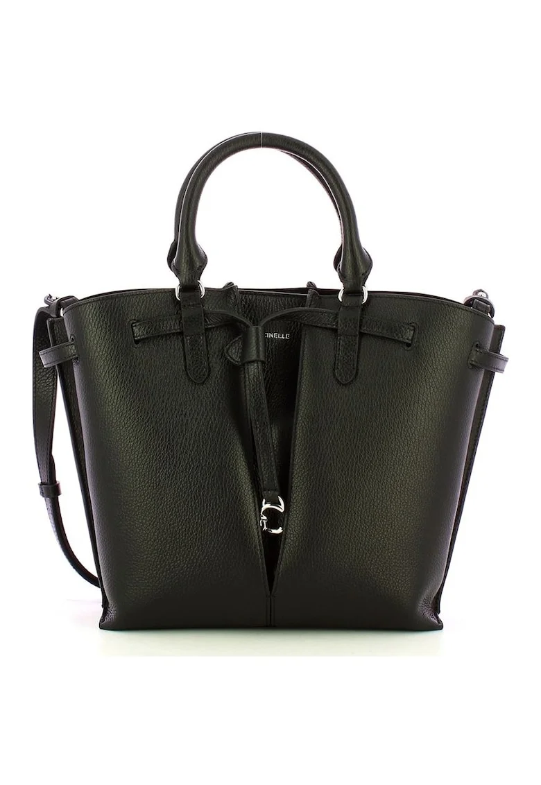Geanta dama  Flores piele naturala negru 30x25x15cm