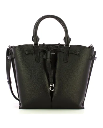 Geanta dama  Flores piele naturala negru 30x25x15cm