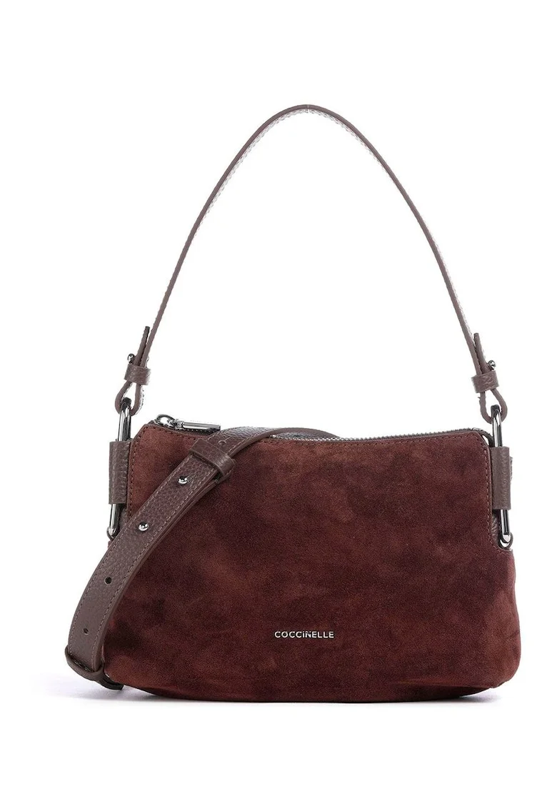 Geanta dama  Rebekka Suede maro inchis piele naturala 20x15x8cm