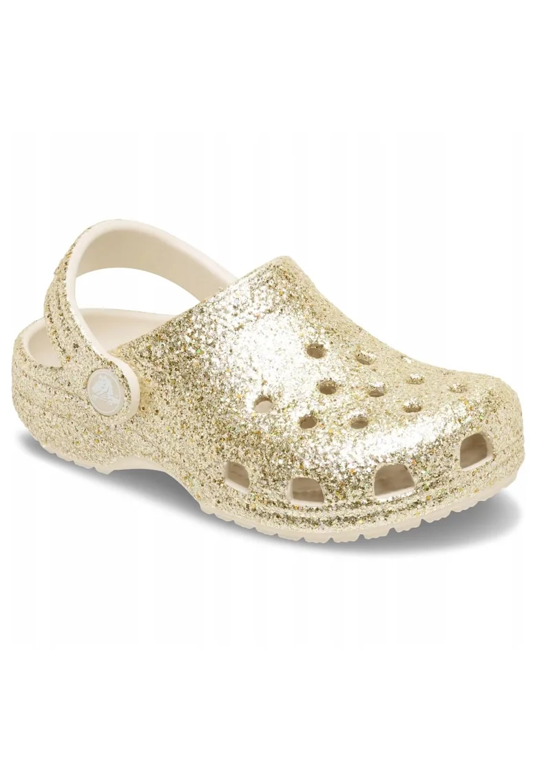 Saboti copii,  Classic Chunky Glitter, bej, Auriu