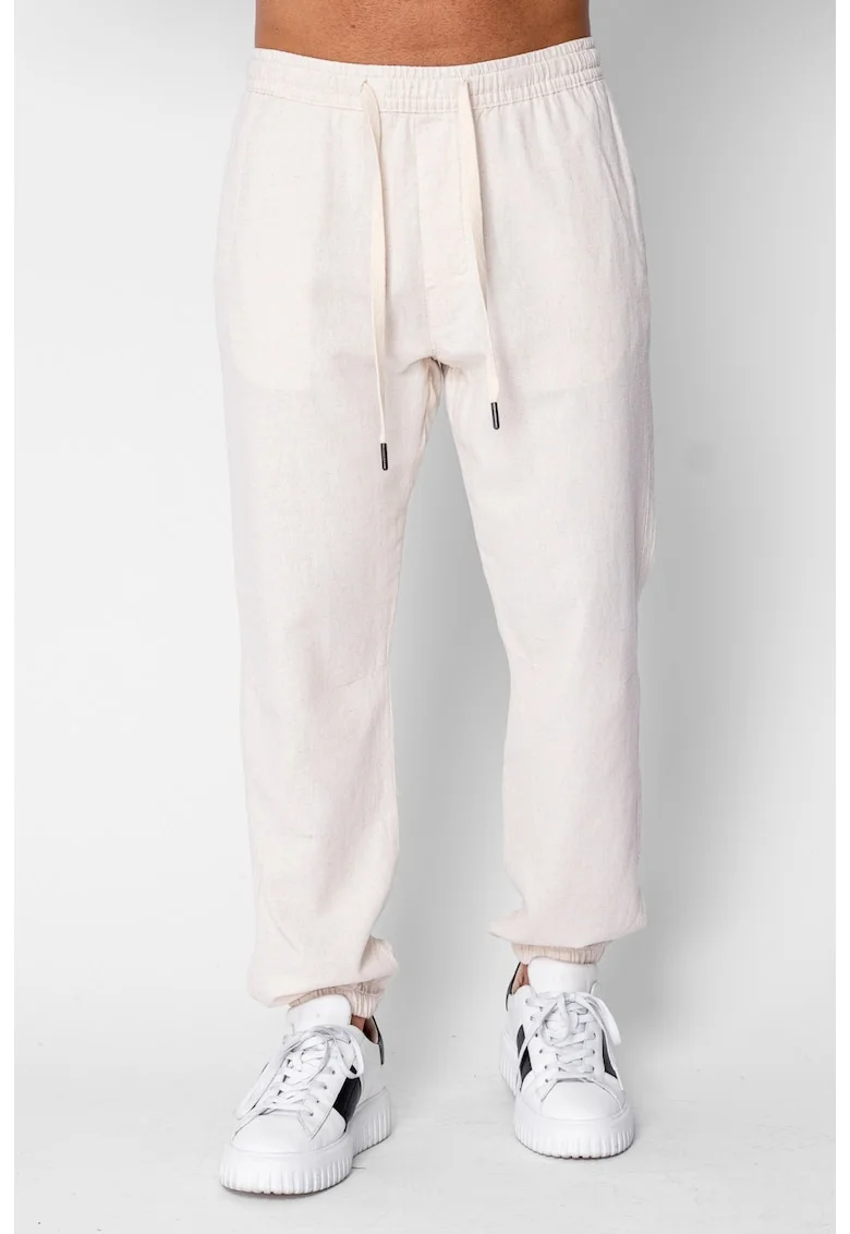 Pantaloni lungi din IN cu elastic si snur Beige 22197, Bej
