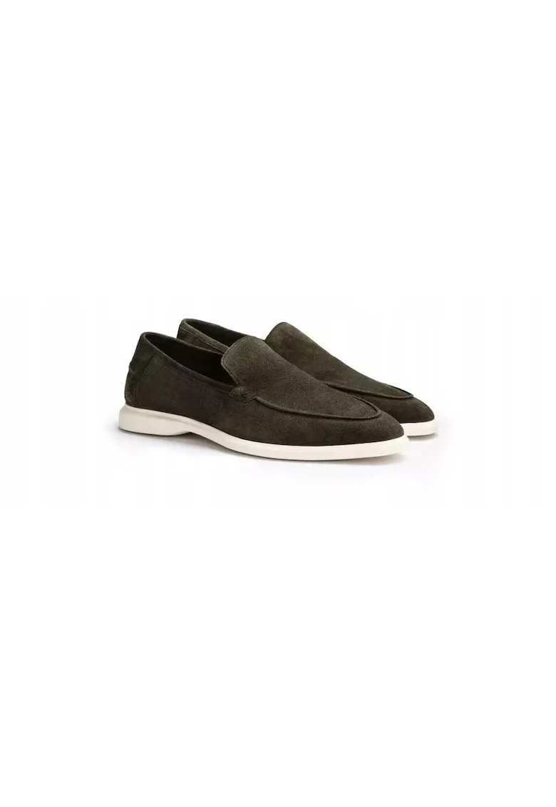 barbati Stride Flex, piele intoarsa, Kaki inchis