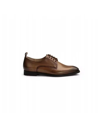 Pantofi derby  SKY 110, piele cognac, Maro cognac