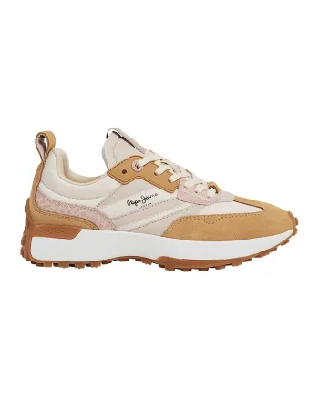 Pantofi sport cu garnituri de piele intoarsa, Maro nisip/Caramel