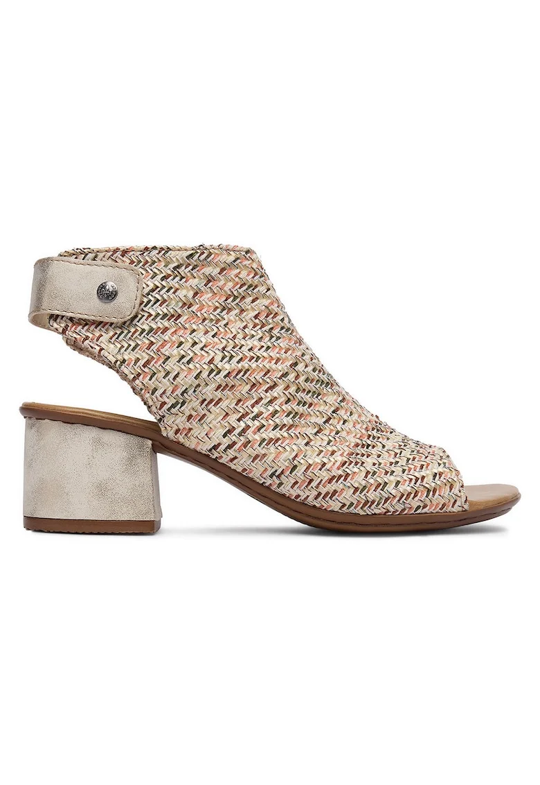 Sandale dama,  bej, inchidere Velcro, material textil,
