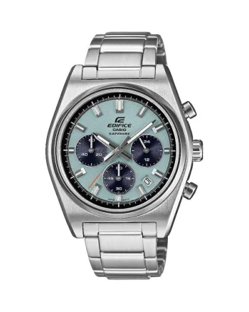 Ceas  Edifice Cronograf, EFB-730D-2BVUEF, carcasa inox, 40mm, bratara inox argintiu, cadran bleu