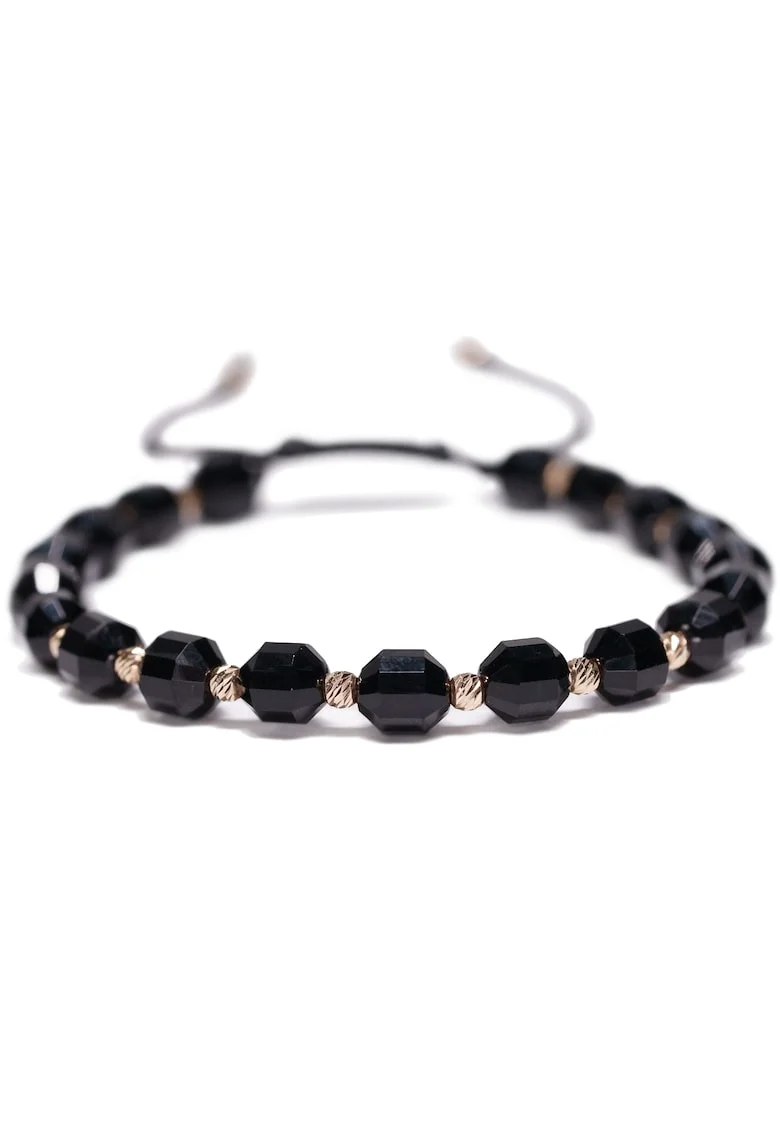 Bratara cu 20 de bile de Aur 14k, Negru