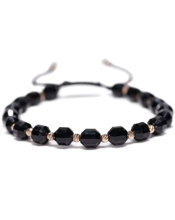 Bratara cu 20 de bile de Aur 14k, Negru