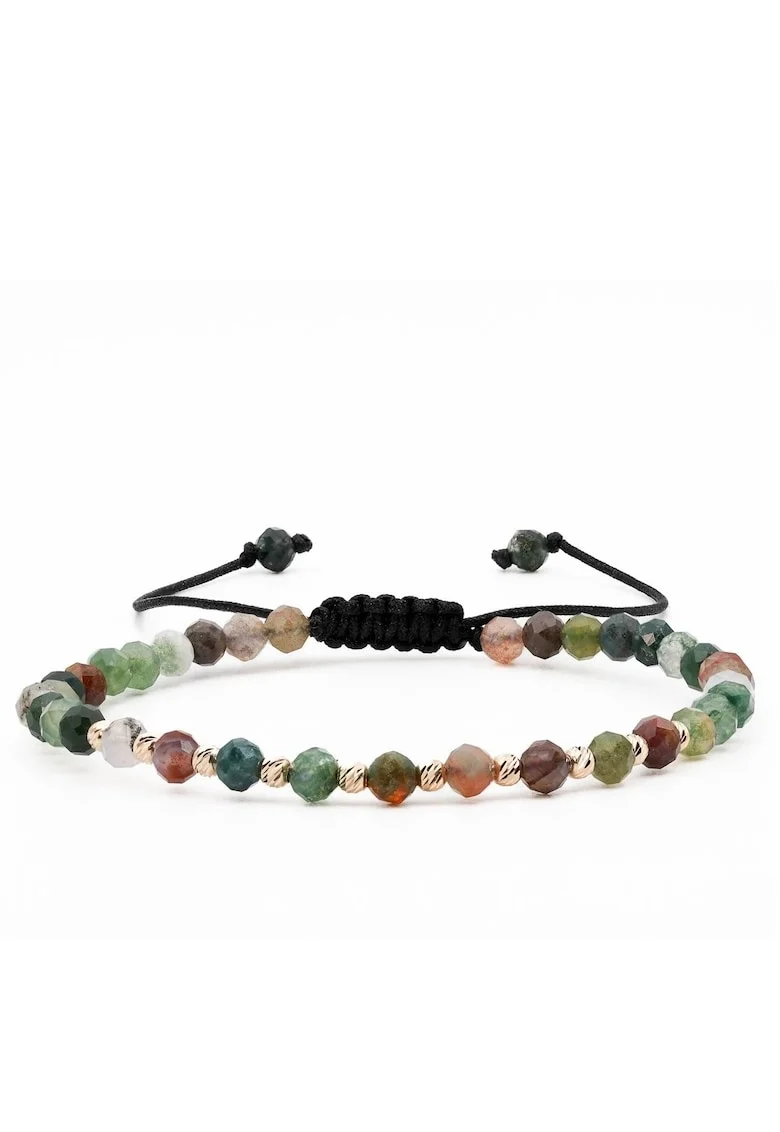 Bratara cu 10 bile de Aur 14k, Multicolor
