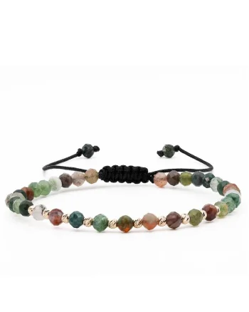 Bratara cu 10 bile de Aur 14k, Multicolor