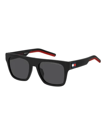 Ochelari de soare patrati cu lentile oglinda, Rosu/Negru