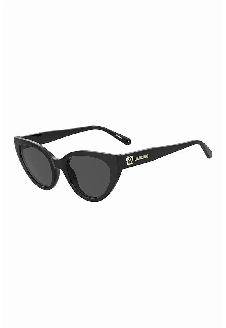Ochelari de soare cat-eye cu lentile uni, Negru
