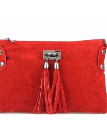 Geanta dama Tianna GT1744, piele intoarsa, Rosu