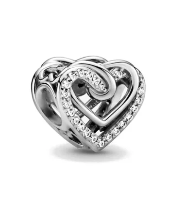 Charm/talisman argint 925, JW1148, model inima, placat cu rodiu