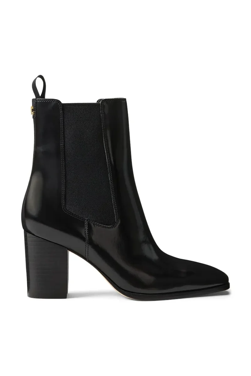Lauren Ralph Lauren ghete scurte cu toc pentru femei din piele Rlyn Bte Hl