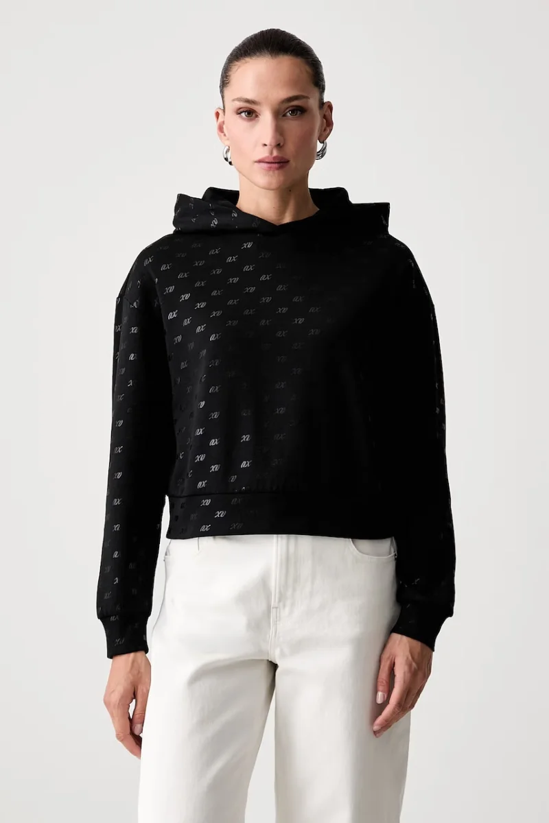 Armani Exchange hanorac cu glugă pentru femei cu bumbac