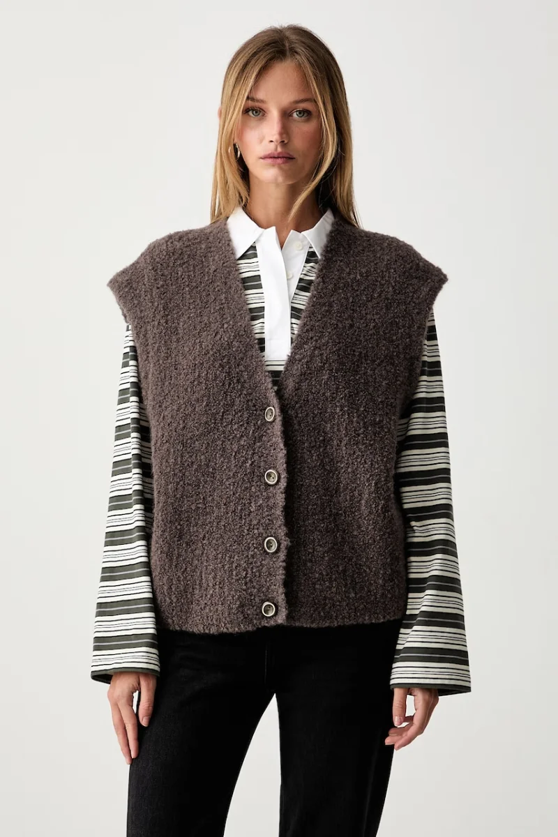 American Vintage vestă pentru femei cu amestec de lână