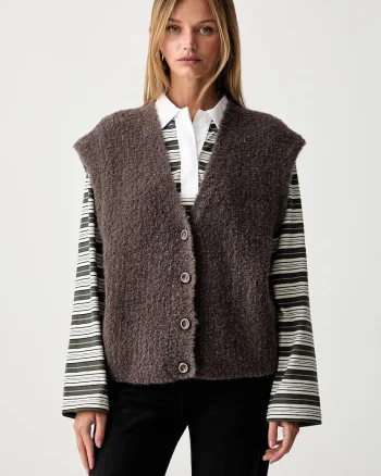 American Vintage vestă pentru femei cu amestec de lână