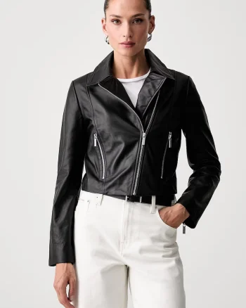 Armani Exchange geacă de piele pentru femei
