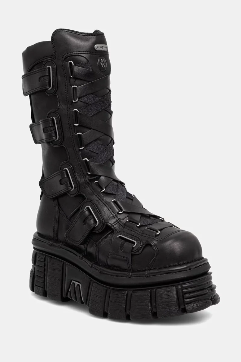 New Rock cizme pentru femei din piele ITALI NEGRO, NOMADA NEGRO, TOWER E14