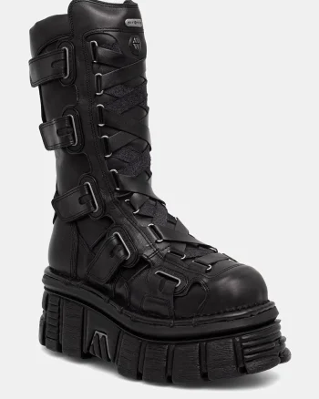 New Rock cizme pentru femei din piele ITALI NEGRO, NOMADA NEGRO, TOWER E14