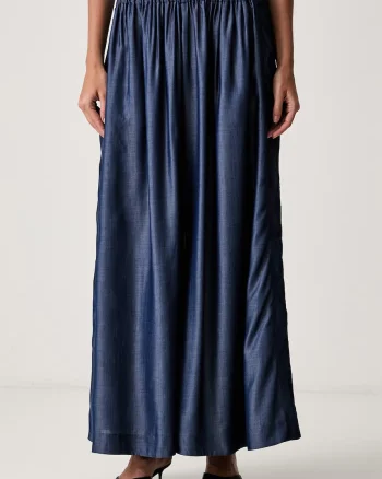 BOSS pantaloni wide leg pentru femei din lyocell Talini