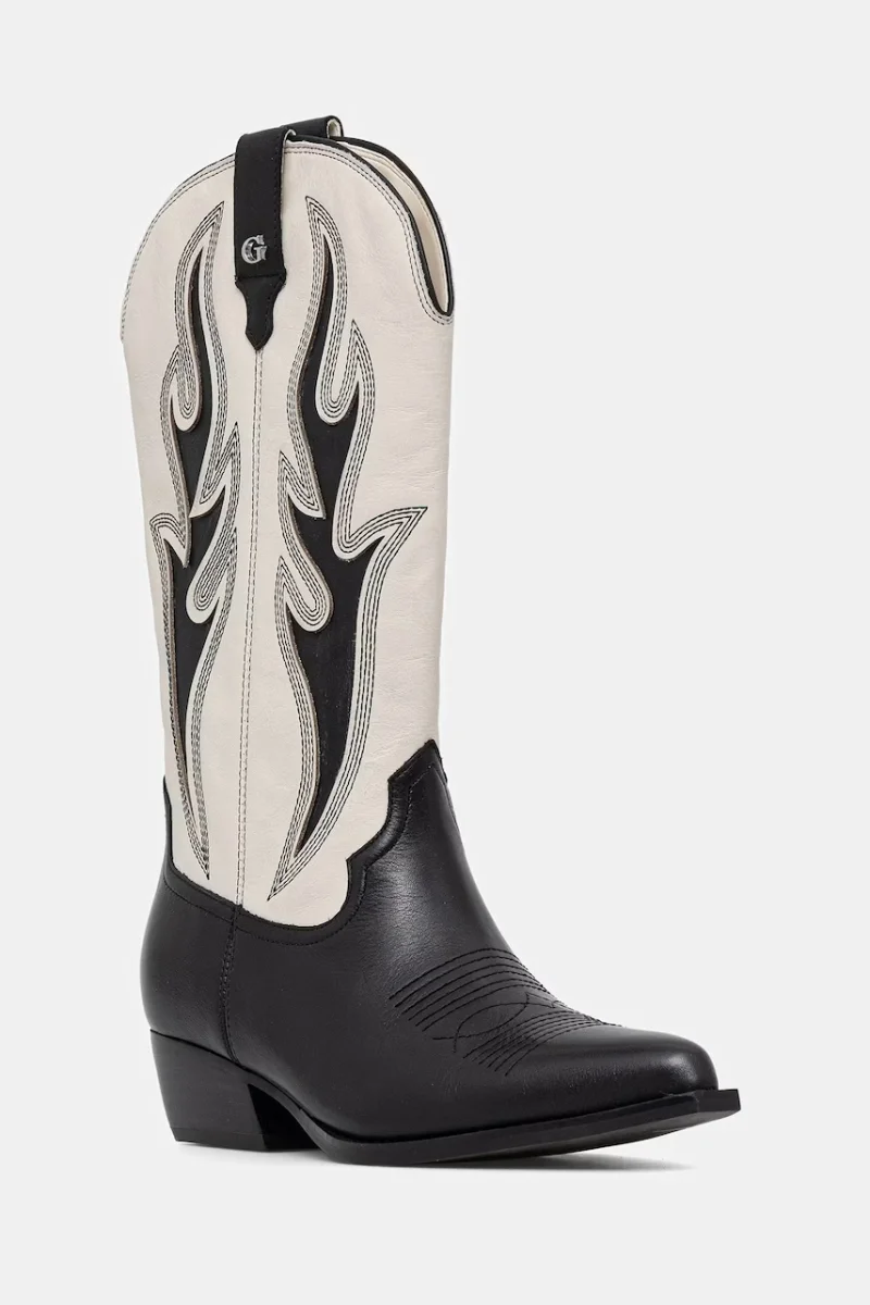 Guess cizme cowboy pentru femei din piele LARGENA