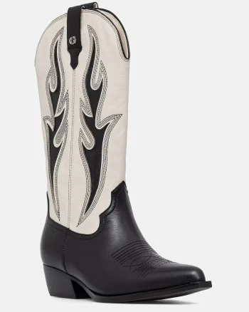 Guess cizme cowboy pentru femei din piele LARGENA