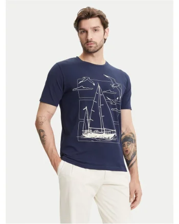 Tricou barbat,  bleumarin, bumbac