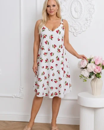 Rochie midi cu imprimeu cirese s...