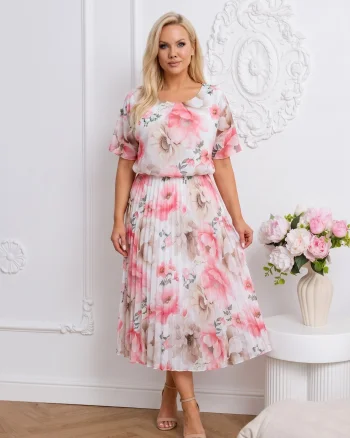 Rochie midi din voal plisat cu i...