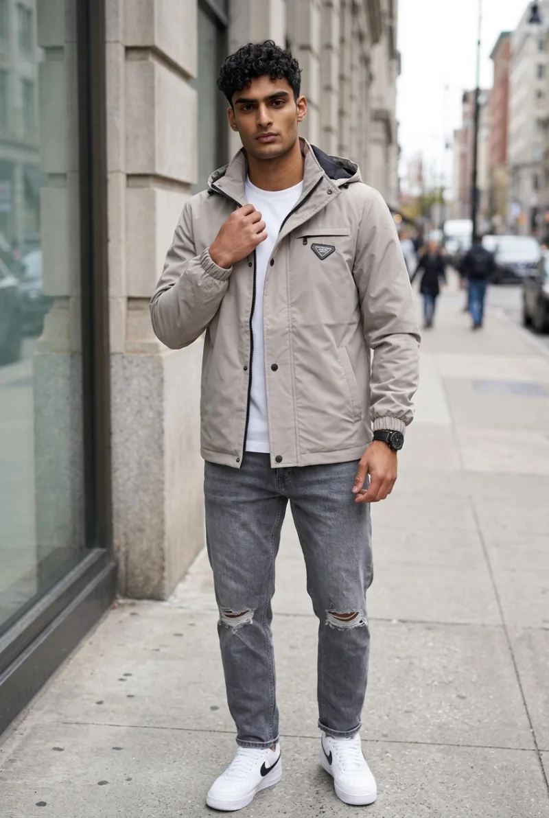 Geaca barbati bej  slim fit  13527