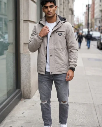 Geaca barbati bej  slim fit  13527