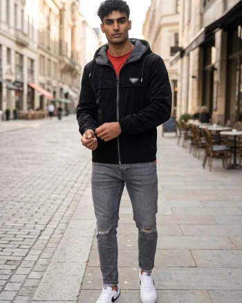 Geaca barbati neagra  slim fit  13528