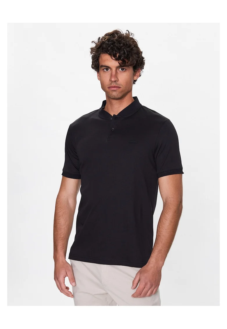 Tricou polo barbati  negru, bumbac, uni