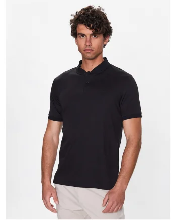 Tricou polo barbati  negru, bumbac, uni