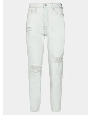 Blugi dama Model Mom Jeans, Albastru deschis