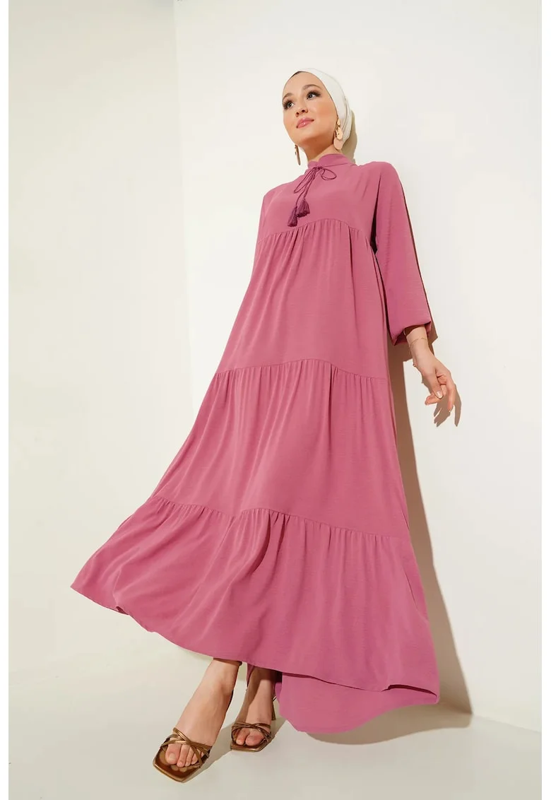 Rochie maxi dama HiCCUP, poliester/lycra, lejera, roz