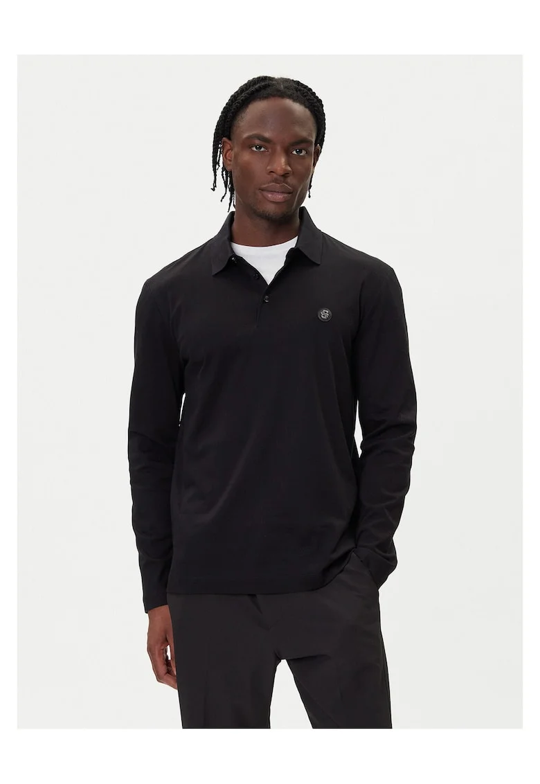 Bluza polo  pentru barbati, negru, bumbac