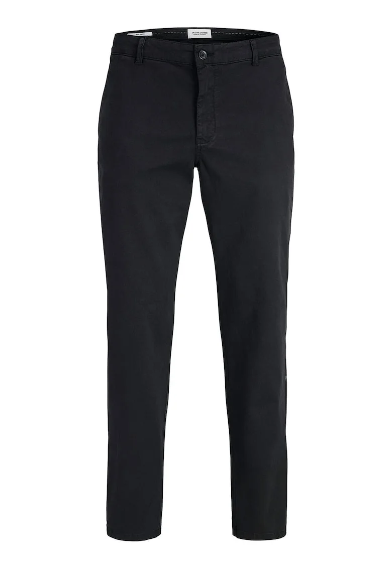 Pantaloni chino Barbati,  negru, bumbac organic/bumbac/elastan,