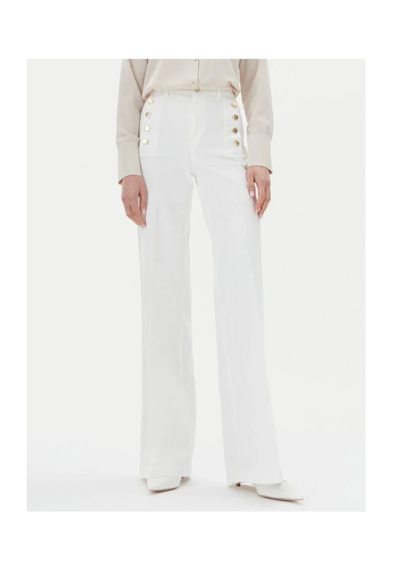 Pantaloni dama  DD5144, Bumbac/Elastan, Alb, Alb