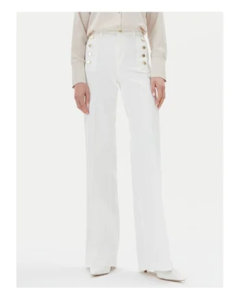 Pantaloni dama  DD5144, Bumbac/Elastan, Alb, Alb