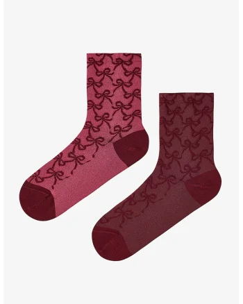 Set de 2 perechi de sosete lungi, Visiniu/Rosu inchis/Visiniu inchis