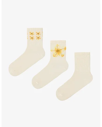 Set de 3 perechi de sosete scurte, Bej deschis
